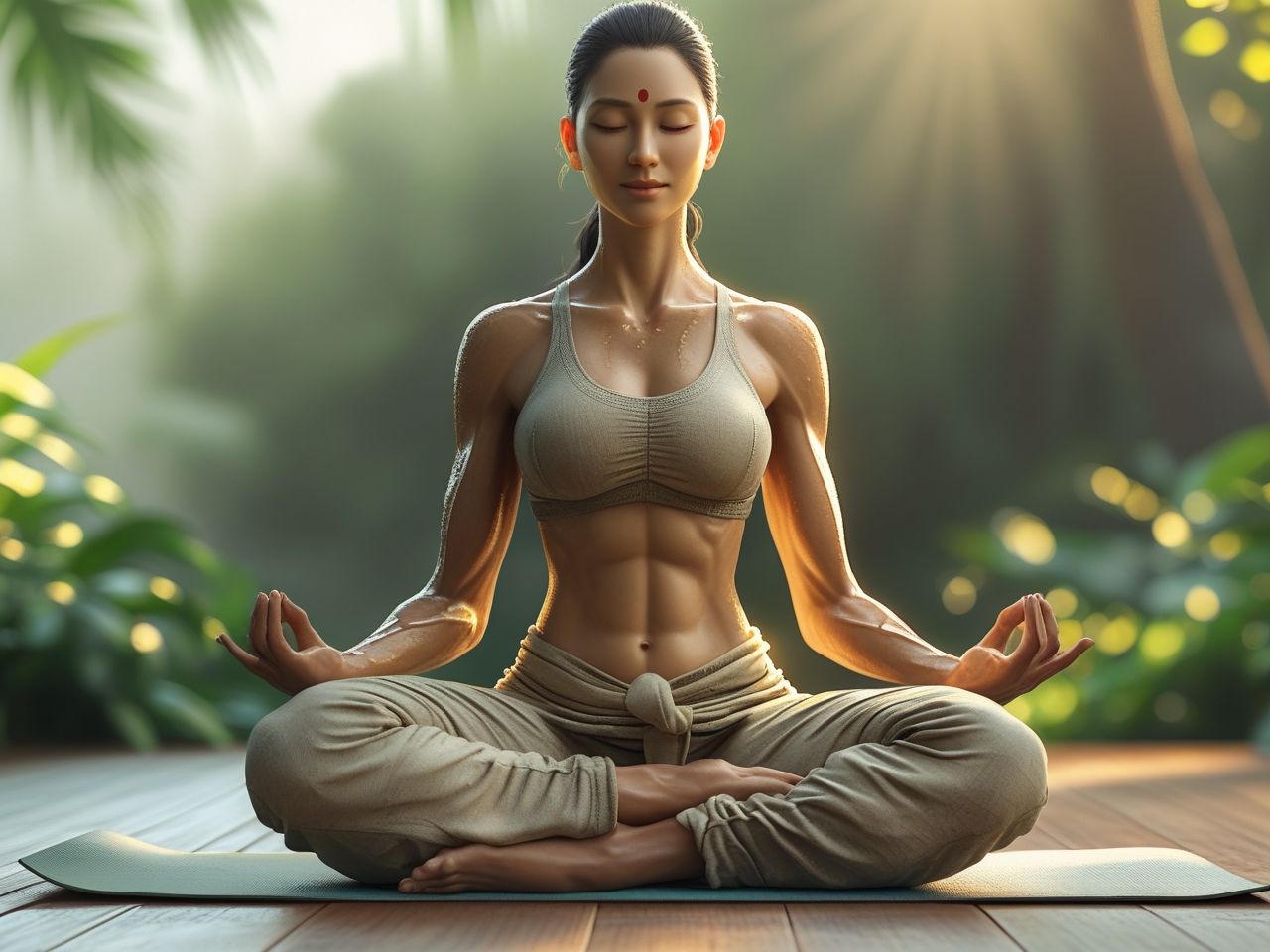 Person in peaceful yoga pose